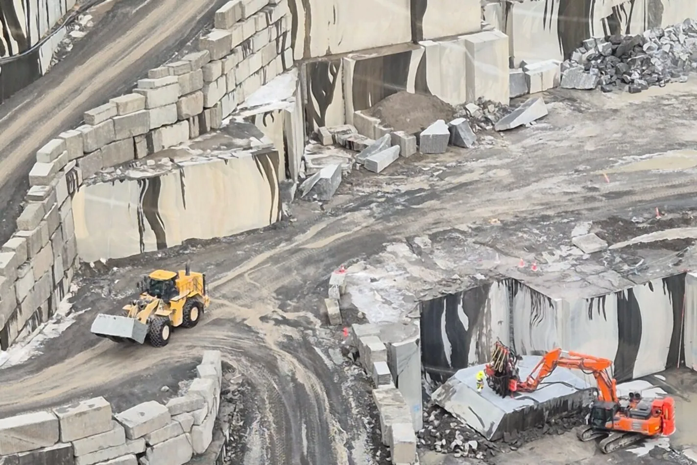 Steinbrudd i Norge med uttak av blokker 